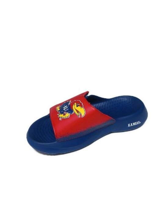 Kansas Jayhawks adidas Lightblaze Slide Mens Size 6 Womens Size 7 Sandals Blue